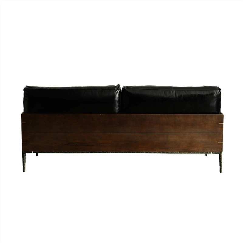 Bright Black Leather Sofa2