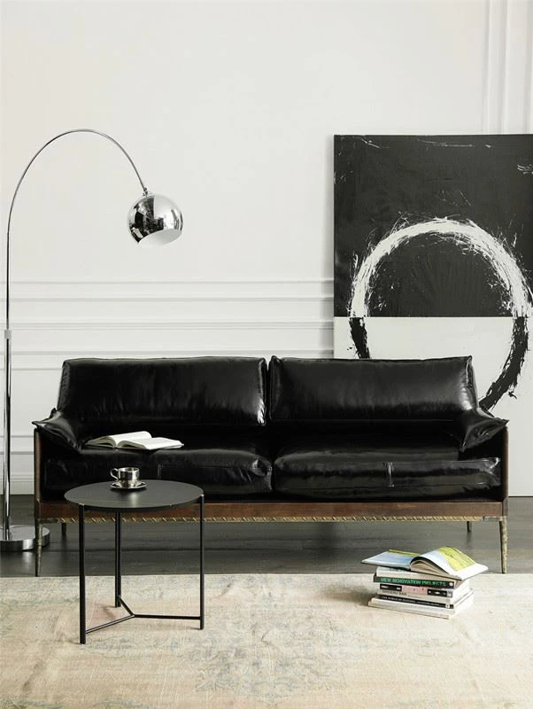 Bright Black Leather Sofa Bright Black Leather Sofa